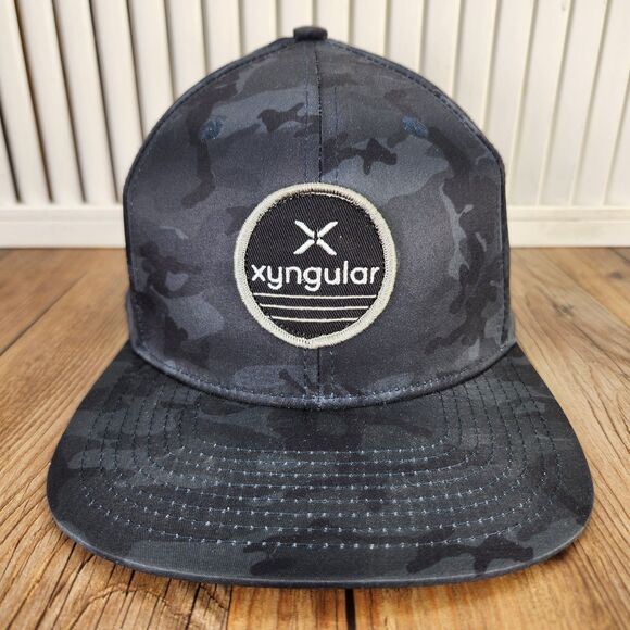 Xyngular Camo Snapback Hat Cap Black Gray Perforated Performance Outdoor Sports - Picture 2 of 10